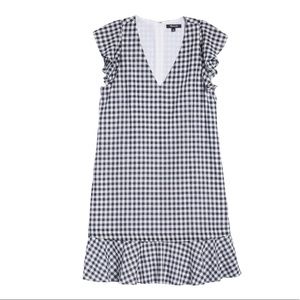 Madewell Gingham flutter sleeve dress